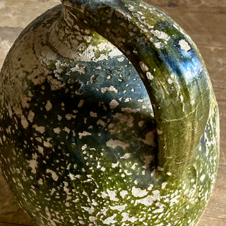 Antique French Green Glazed Oil Jug