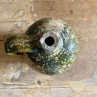 Antique French Green Glazed Oil Jug