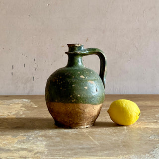 Antique French Green Oil Jug