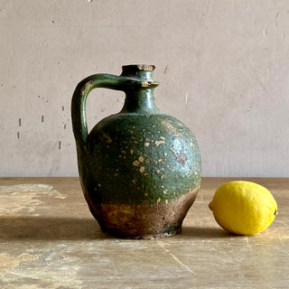 Antique French Green Oil Jug