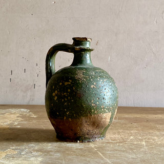 Antique French Green Oil Jug