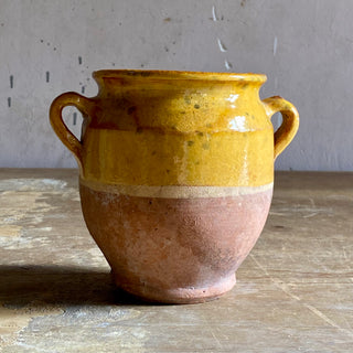 Antique Yellow Glazed Confit Pot - Rare Smaller Size