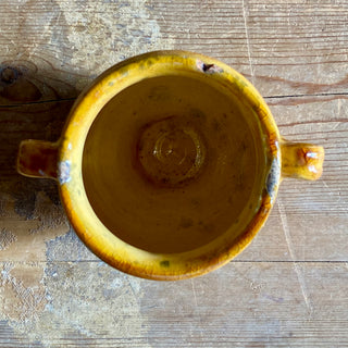 Antique Yellow Glazed Confit Pot - Rare Smaller Size