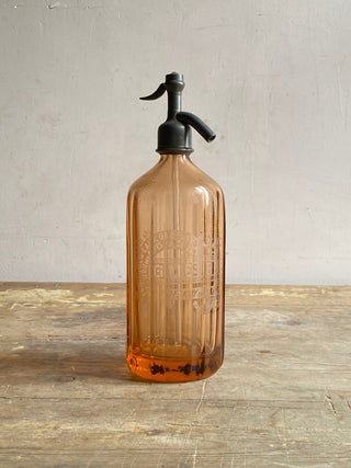 French Peach Coloured Soda Syphon