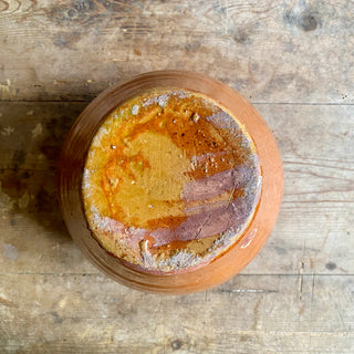 Antique French Orange Glazed Confit Pot