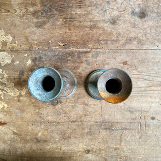 Pair Of Antique French Copper Candlesticks