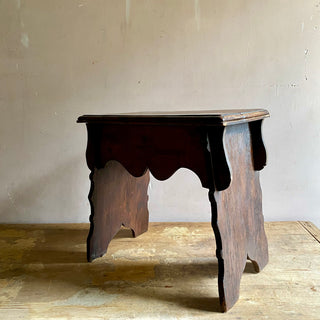 Antique French Large Monastic Country Stool