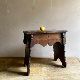 Antique French Large Monastic Country Stool