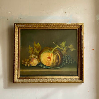 Antique French Oil On Canvas Table Scene