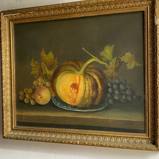 Antique French Oil On Canvas Table Scene