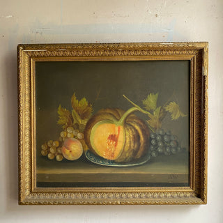 Antique French Oil On Canvas Table Scene