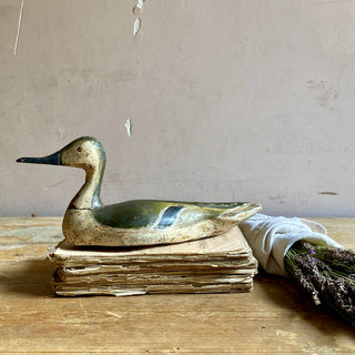 Antique French Wooden Decoy Duck