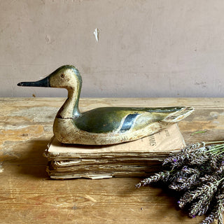 Antique French Wooden Decoy Duck