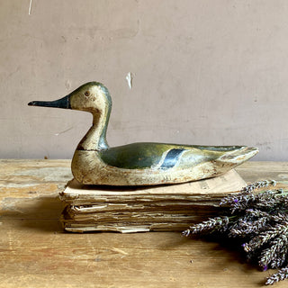Antique French Wooden Decoy Duck