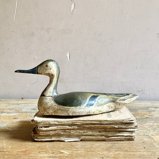 Antique French Wooden Decoy Duck