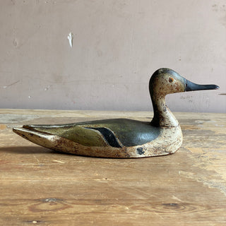Antique French Wooden Decoy Duck