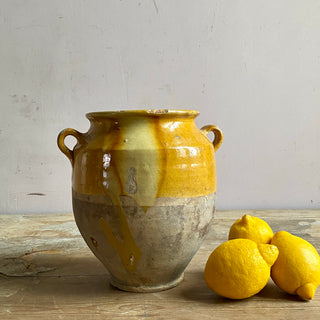 Antique Yellow Glazed Confit Pot