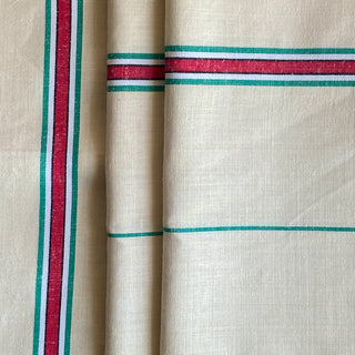 Trio of Large Vintage French Cotton Tea Towels - New Old Stock