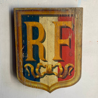 Antique French Wooden République Française Sign
