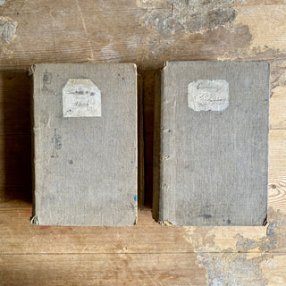 Pair of Antique French-Latin School Dictionaries Dated 1881