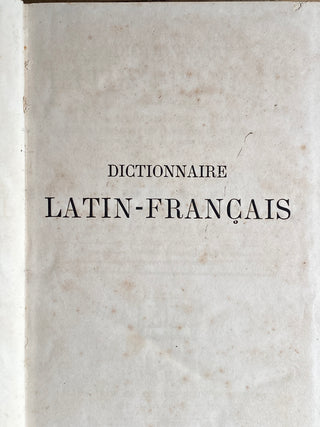Pair of Antique French-Latin School Dictionaries Dated 1881