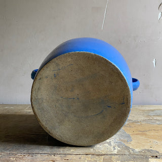Antique French Blue Glazed Confit Pot