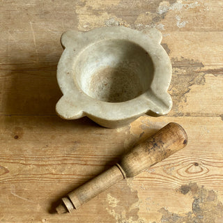Antique French Marble Mortar & Pestle