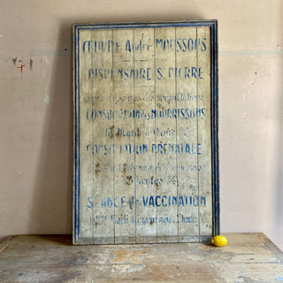 Statement Art - Antique French Hand-painted Medical Sign