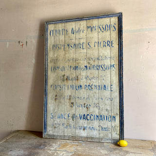 Statement Art - Antique French Hand-painted Medical Sign