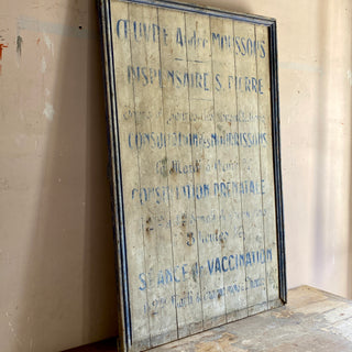 Statement Art - Antique French Hand-painted Medical Sign