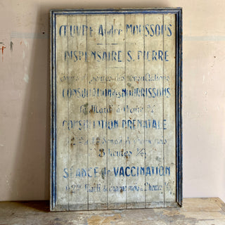 Statement Art - Antique French Hand-painted Medical Sign