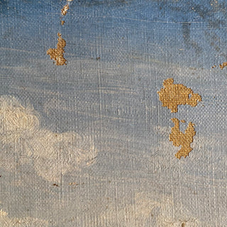 Antique French Oil On Canvas Country Scene