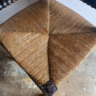 Antique French Provincial Bobbin Corner Chair Mid 19th Century