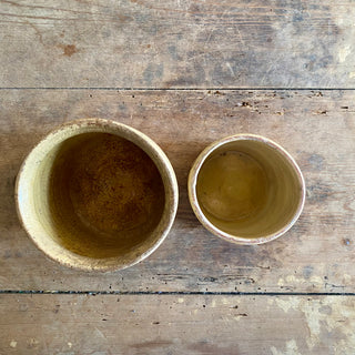 PAIR OF ANTIQUE FRENCH GLAZED CONFITURE POTS