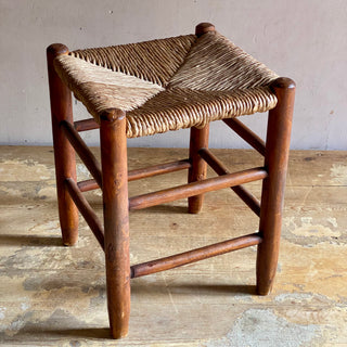 Vintage French Rush Stool