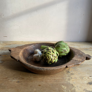 Antique French Primitive Wooden Bowl