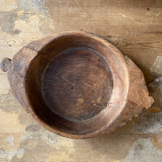 Antique French Primitive Wooden Bowl