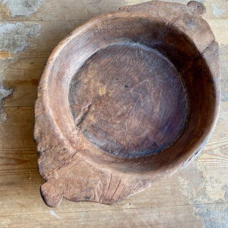 Antique French Primitive Wooden Bowl