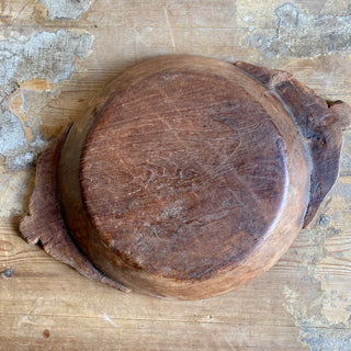 Antique French Primitive Wooden Bowl