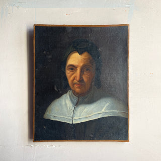 Antique Portrait Oil On Canvas