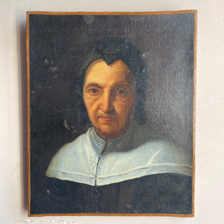 Antique Portrait Oil On Canvas