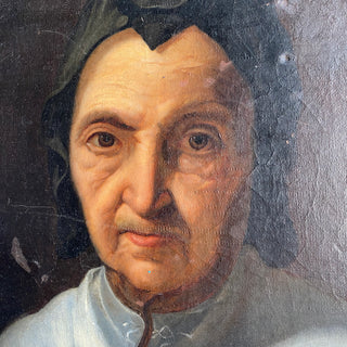 Antique Portrait Oil On Canvas