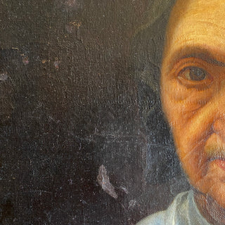 Antique Portrait Oil On Canvas