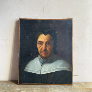 Antique Portrait Oil On Canvas