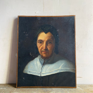Antique Portrait Oil On Canvas