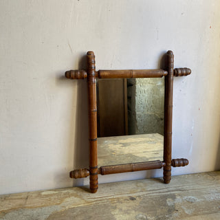 Antique French Faux Bamboo Mirror Early 1900's