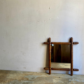 Antique French Faux Bamboo Mirror Early 1900's