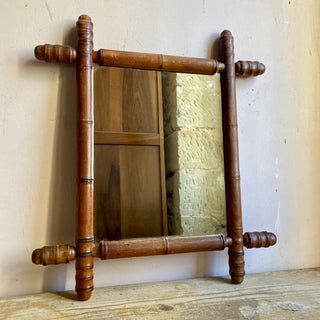 Antique French Faux Bamboo Mirror Early 1900's