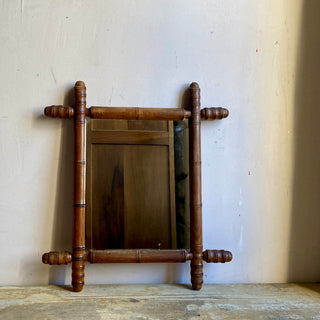 Antique French Faux Bamboo Mirror Early 1900's