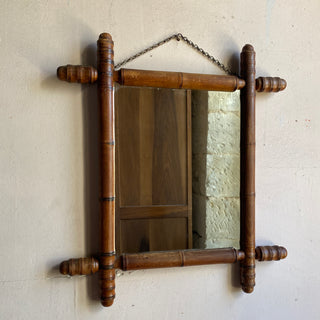 Antique French Faux Bamboo Mirror Early 1900's